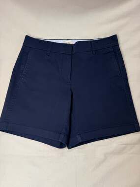 J.Crew Women's Navy Blue Cotton Blend Chino Shorts Size 4
